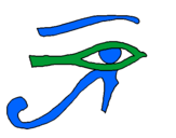 Disegno Occhio di Horus  pitturato su laura
