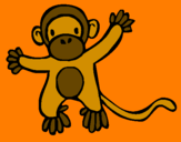 Disegno Scimmietta pitturato su SCIMMICE