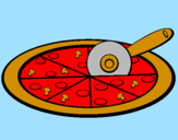 Disegno Pizza pitturato su Fabio e Francesca B