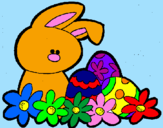 Disegno Coniglietto di Pasqua  pitturato su ALICE.F