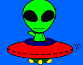 Disegno Alieno pitturato su oki