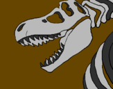 Disegno Scheletro di Tyrannosaurus rex pitturato su etnys