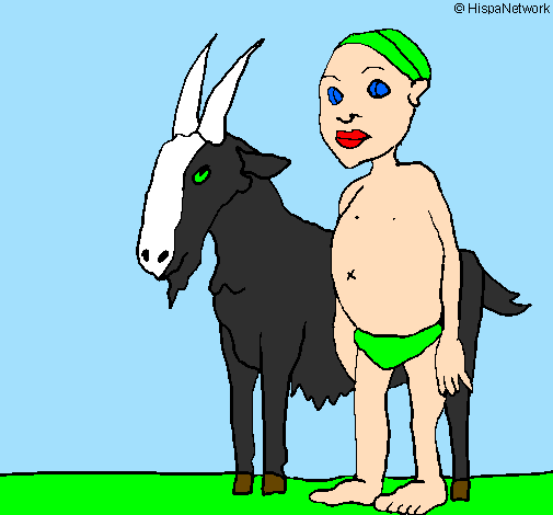 Bambino africano con una capra