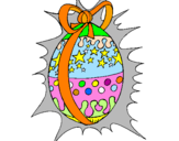 Disegno Uovo di Pasqua brillante pitturato su pippi calzelunghe
