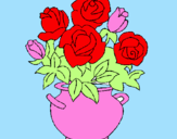 Disegno Vaso di fiori pitturato su floricientina(zaira)