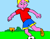 Disegno Giocare a calcio pitturato su letizia