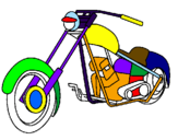 Disegno Motocicletta pitturato su samuele