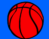Disegno Pallone da pallacanestro pitturato su giuli