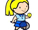 Disegno Ragazza che gioca a tennis  pitturato su CHIARA S.