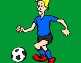 Disegno Giocatore di calcio  pitturato su Alessio