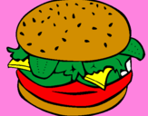 Disegno Hamburger completo  pitturato su michael