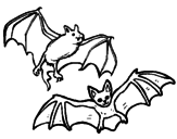 Disegno Un paio di pipistrelli  pitturato su paolo