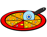 Disegno Pizza pitturato su Gabry