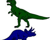 Disegno Triceratops e Tyrannosaurus Rex pitturato su Raffaele