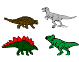 Disegno Dinosauri di terra  pitturato su ghgf