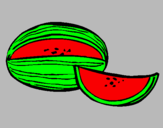 Disegno Melone  pitturato su matteo