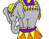 Disegno Elefante in scena  pitturato su Immantonio