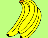 Disegno Banane  pitturato su matilde rossi