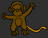 Disegno Scimmietta pitturato su davide
