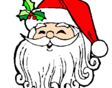 Disegno Faccione Babbo Natale  pitturato su kevin