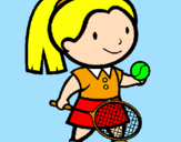 Disegno Ragazza che gioca a tennis  pitturato su alice