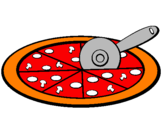 Disegno Pizza pitturato su Mattia