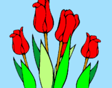 Disegno Tulipani  pitturato su 3 fiori