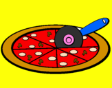 Disegno Pizza pitturato su valeria