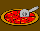 Disegno Pizza pitturato su il mondo di patti 