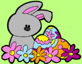 Disegno Coniglietto di Pasqua  pitturato su GIULIA