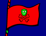 Disegno Bandiera dei pirati pitturato su MARIO