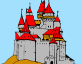 Disegno Castello medievale  pitturato su elsa
