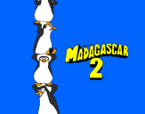 Disegno Madagascar 2 Pinguino pitturato su biago
