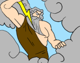 Disegno Zeus pitturato su josè
