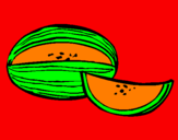 Disegno Melone  pitturato su gd