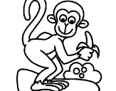 Disegno Scimmietta  pitturato su scimmia