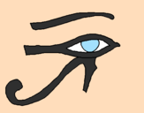 Disegno Occhio di Horus  pitturato su Principessina Ribellina