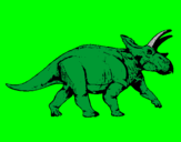 Disegno Triceratops pitturato su Simone  c.
