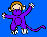 Disegno Scimmietta pitturato su marty