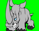 Disegno Rinoceronte II pitturato su bisonte simo