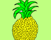 Disegno ananas  pitturato su giacomo