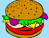 Disegno Hamburger completo  pitturato su mimmi8