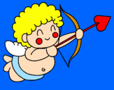 Disegno Cupido  pitturato su angel