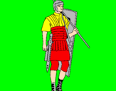 Disegno Soldato romano  pitturato su edison
