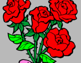 Disegno Mazzo di rose  pitturato su sabbo