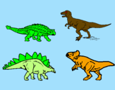 Disegno Dinosauri di terra  pitturato su francesco