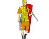 Disegno Soldato romano  pitturato su chichi