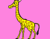 Disegno Giraffa  pitturato su giraffa