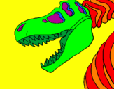 Disegno Scheletro di Tyrannosaurus rex pitturato su  khi6yyujgtredwaqs,mjukil