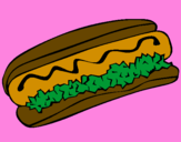 Disegno Hot dog pitturato su simo 95